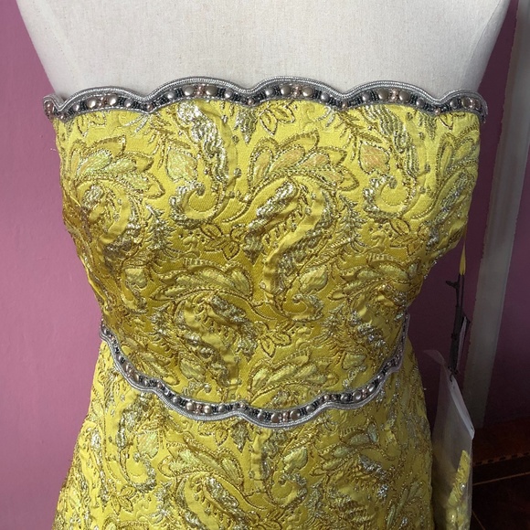 GUCCI Embellished Metallic Lurex Bustier dress - Size 38 - Picture 2 of 12